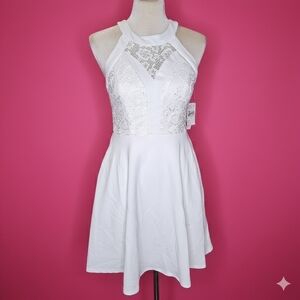 Xtraordinary White Lace Mini Dress